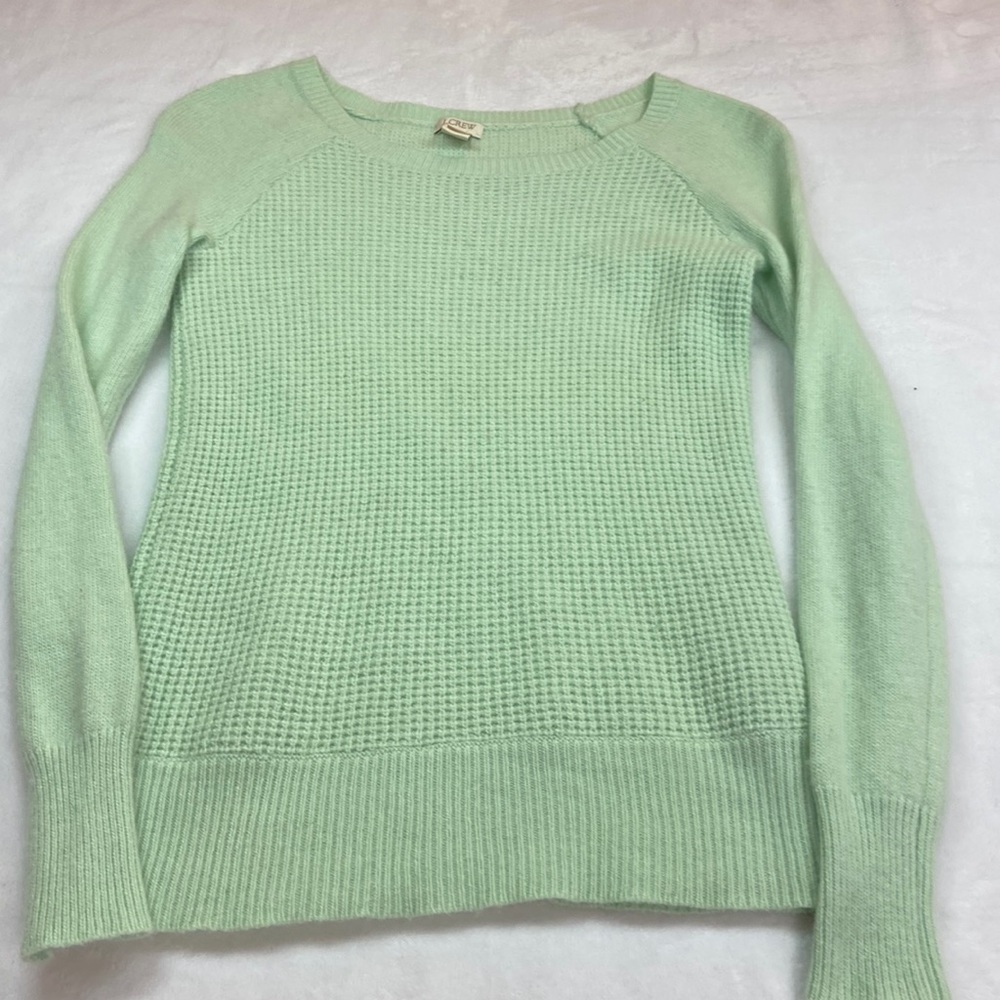 J. Crew Viscose/Nylon/Merino Wool Crew Neck Sweater Mint Green Size XXS